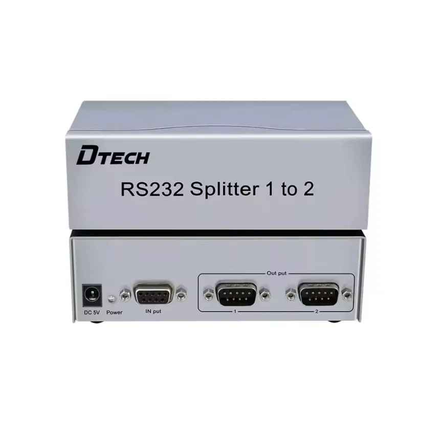 DTECH Nickel Plated Connector Metal Shell 1 in 2 Out Female to Male RS232 DB9 Serial Converter Splitter 1*2