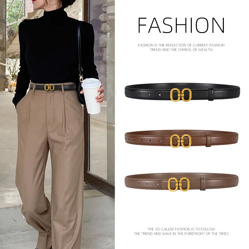 Cinturón con hebilla dorada para mujer, nuevo diseño de moda 2025, accesorio para falda, cinturón decorativo, accesorios de ropa para mujer