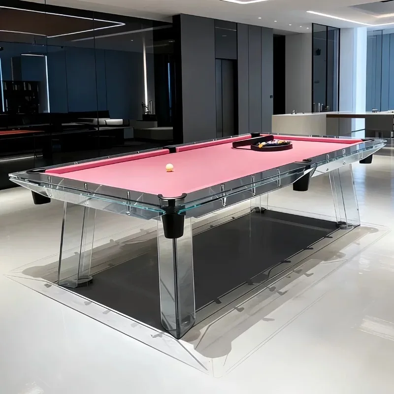 Household pool table Tempered glass Crystal transparent table Acrylic high-end American billiard table