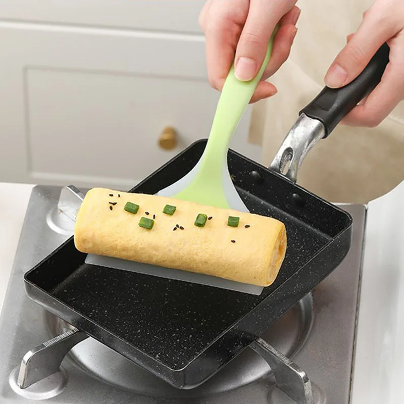 Mehrzweck-Pfannenutensilien mit Antihaftbeschichtung – Eierspatel aus Silikon, breiter Pfannkuchenwender und Eierflipper zum Kochen und Backen – Detail 8