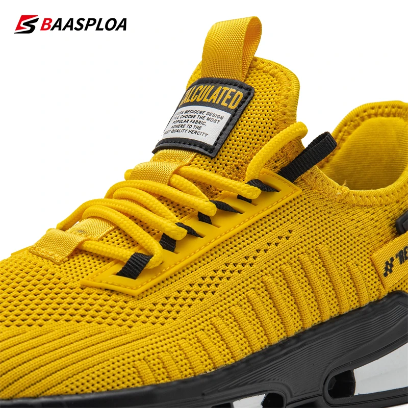 Baasploa Men Running Shoes Classic Mesh Breathable Casual Sneakers for Men Comfort Lightweight Sport Shoes Lace Up Male