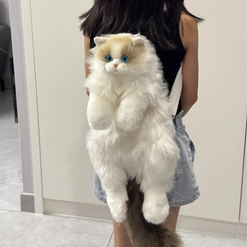 

New Simulated Puppet Cat Doll Backpack Cartoon Cute Doll Plush Backpack Fashion Women Kids Birthday Gift Christmas Present