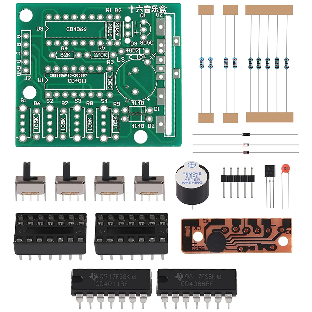 DIY Electronic 16 Music Sound Box DIY Kit Module Soldering Practice Learning Kits for Arduino