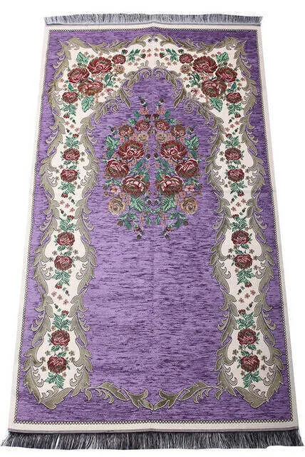 Lux Gulce Chenille Prayer Rug 0260 Lilac Muslim Islam Sheet Prayer Mat Holy Quraan Islamic Mats