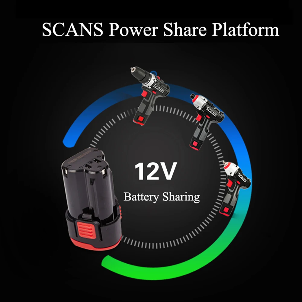 SCANS B212201P 12V/2.0Ah High-quality Lithium Battery Apply To SCANS S120 SC1121 S212 SC3121 Drill Impact Drill Screwdriver