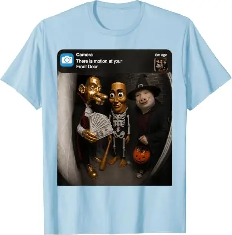 Tung Sahur Neegy Meme Doorbell John Pork Halloween-Kostüm Premium Weiches Baumwoll-T-Shirt Y2k Joke Brainrot Crew Persönlichkeitskleidung – Detail 17