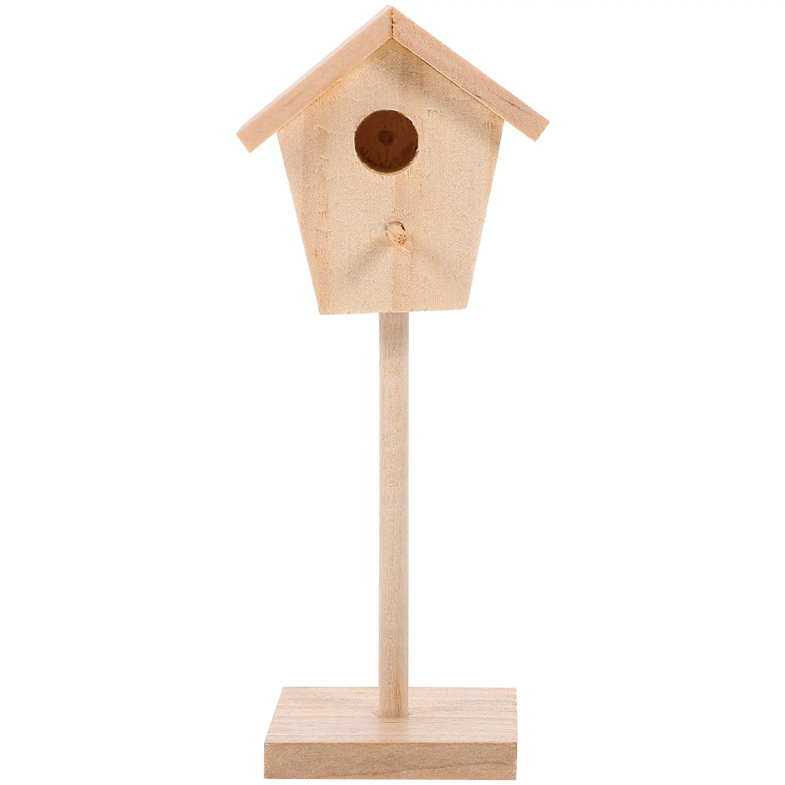 

Wooden Miniature Bird House Unpainted Compact Tiny Bird Cage Prop Suitable for 1 12 Scale Mini House Micro Landscape Decoration