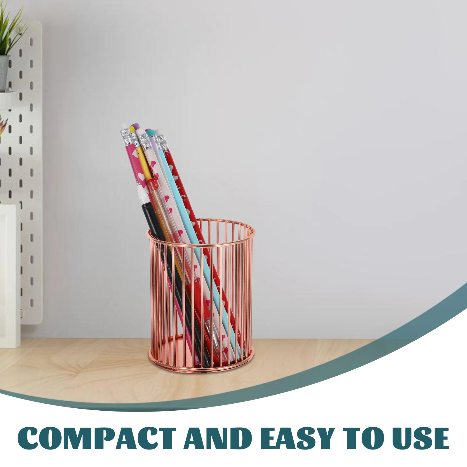 2Pcs Metal Pen Holder Iron Craft Pencil Storage Bucket for Desk Makeup Brushes Organizing Office Home Classroom Vanity Supplies