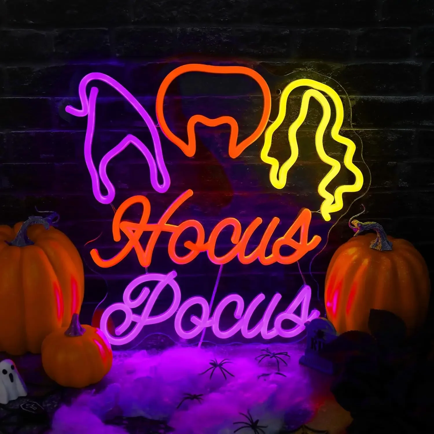 

Хэллоуин Hocus Pocus неоновые вывески ведьмы неоновые огни вывеска для детской стены для помещений