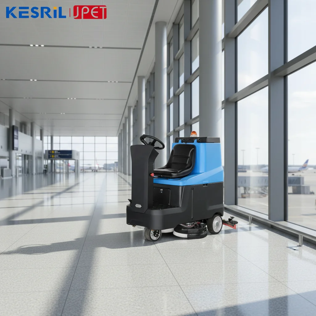 New Electric 140L 24V Battery Type Ride-on Floor Scrubber Machine With 1 Year Warranty For Supermarket Airport CE Certified