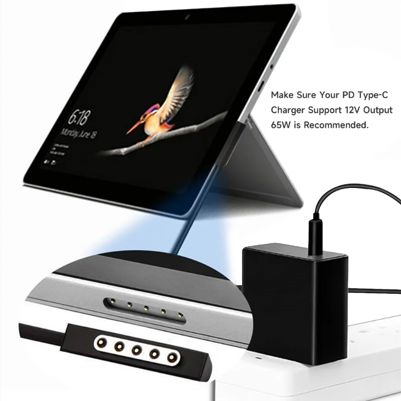 Conecte ao cabo de carregamento USB C, fios de energia, cabo de alimentação para Surface Pro 1, computador 2RT, 150cm