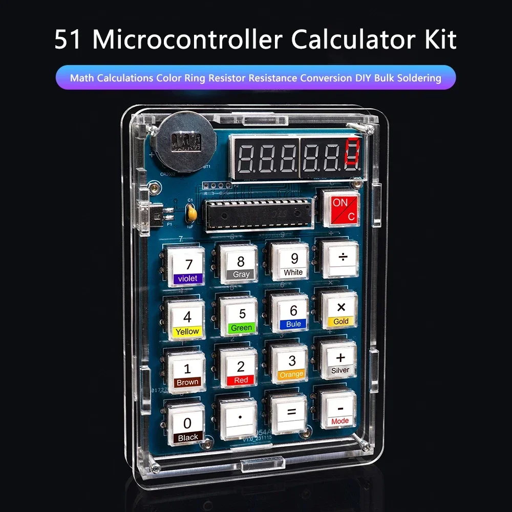 DIY Electronic Kit Mini Calculator with Digital Display - 51 Microcontroller Training Experiment Soldering Parts