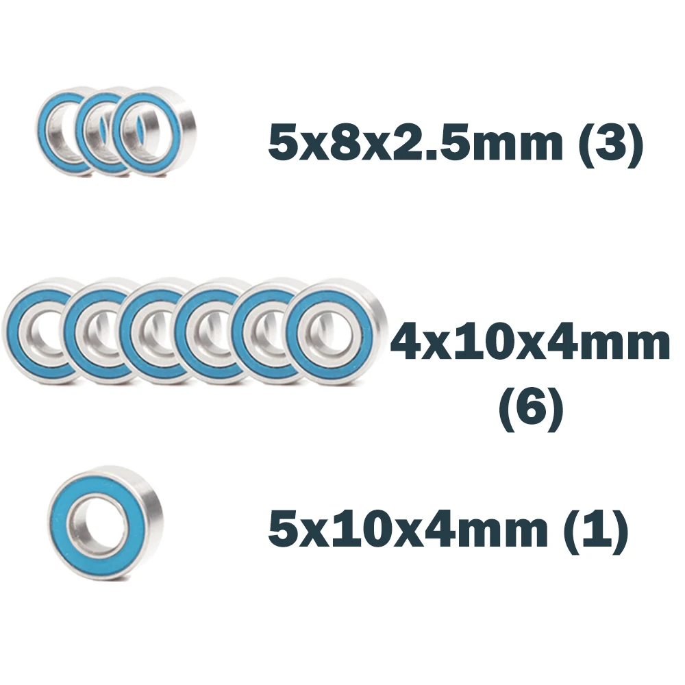 TRX6 Bearing Kit ( 55 PCS ) Compatible with Traxxas TRX-6 Crawler Front Rear Axle Ball Bearings Set