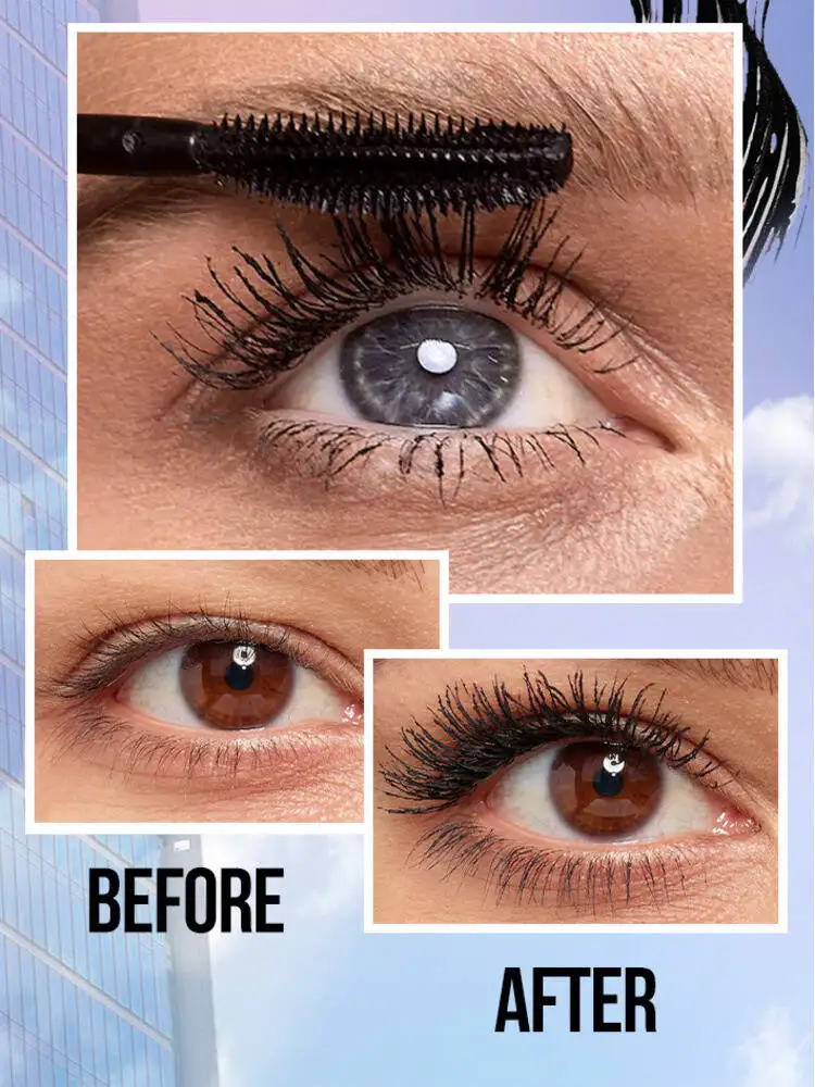 MLSMILE Juego de rímel 3D Primer rizado alargado a prueba de manchas + paquete de 2 colores
