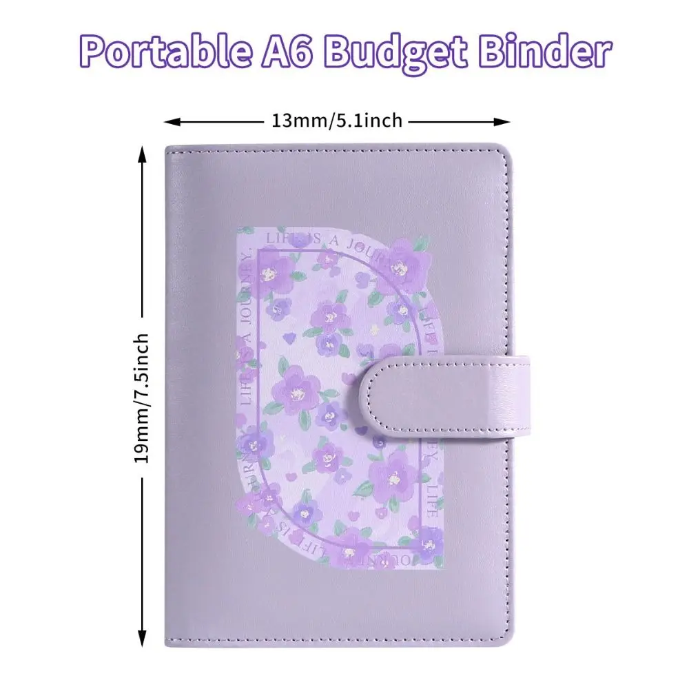 Macaron Color Loose Leaf Notebook A6 Size PU Leather Cover Detachable Zipper Notebook Detachable Zipper Loose Leaf Design