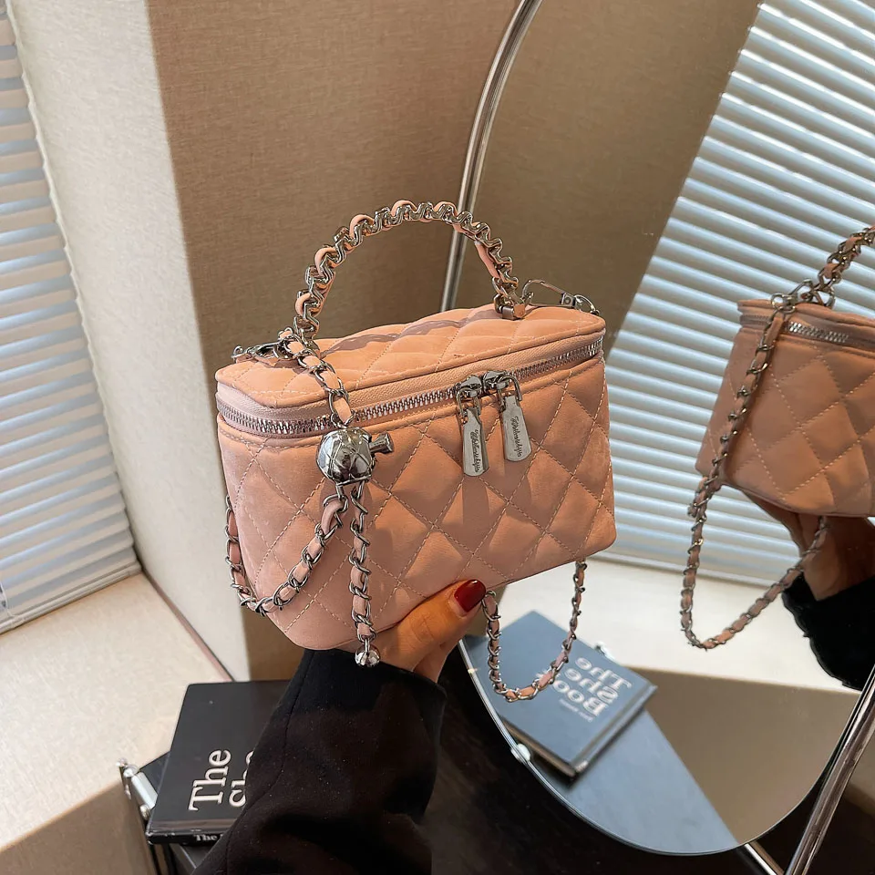 Fashion Chain Square Handbag Women\'s Versatile Mini One Shoulder Bags Ladies Party Crossbody Bag Casual Simple Lipstick Bags