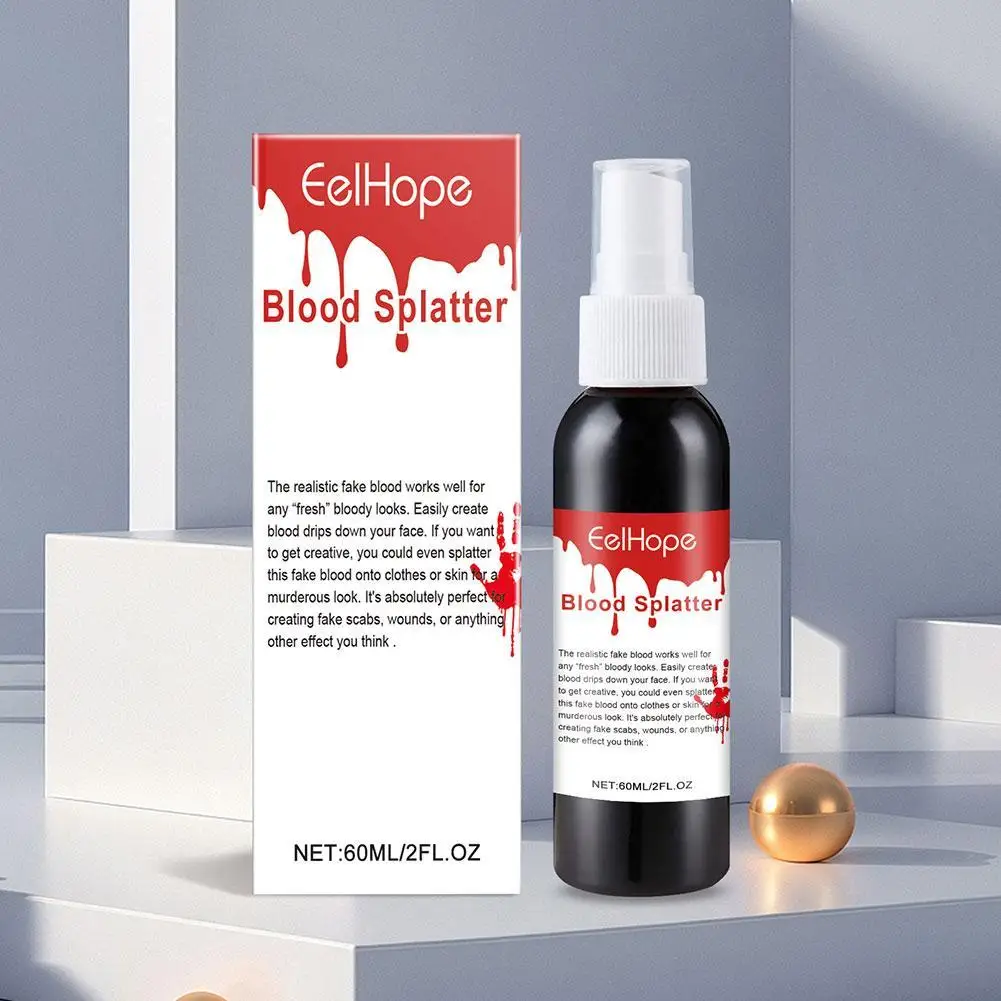 60ml Halloween Decoration Ultra-Realistic Fake Blood Spray Party Makeup Zombie Teeth Plasma Paint Hematopoietic Prop