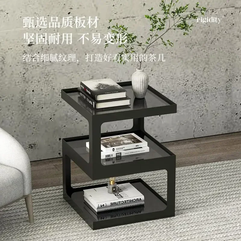 Light Luxury Creative Bedside Table Modern Simplicity Living Room Sofa Side Cabinet Shelf Tempered Glass  Bedside Cabinet Locker