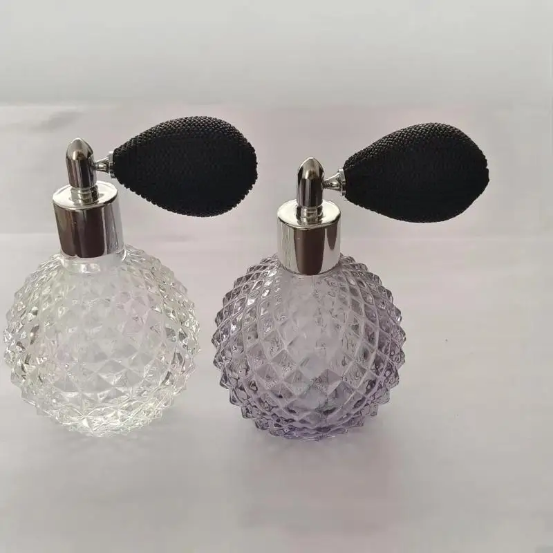 【M】1Pcs Woman's Gift Vintage Refillable Glass Perfume Bottle Spray Atomizer Pump With Tube 18mm