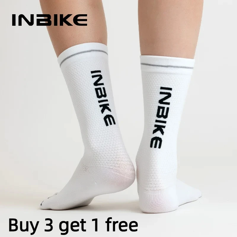 

Inbike Cycling Socks Breathable High Elasticity Running Socks Reflective Man Women Socks Running Accessories