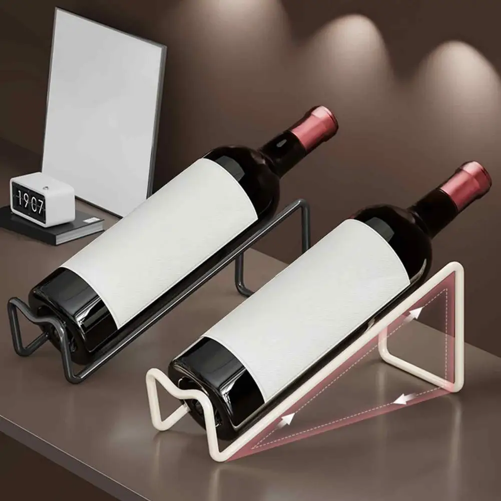 Non Slip Wine Bottle Stand Metal Wine Rack Tabletop Single Bottle Holder Countertop Wine Display Stand for Kitchen Bar Decor