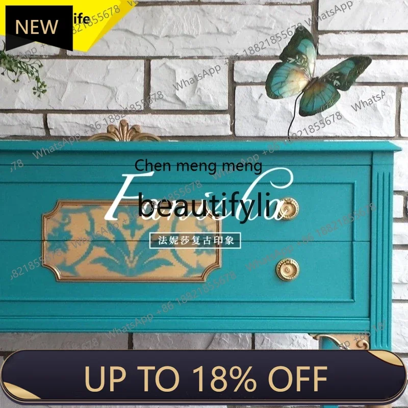 

P178 Entrance Cabinet Solid Wood Living Room Entryway Wall-Mounted Hallway Decorative Cabinet Carved Light Luxury Drawer Cabinet