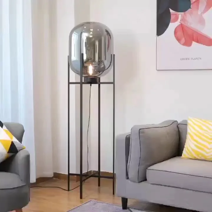 LED glass floor lamp Modern home decoration Bedroom living room floor lamp