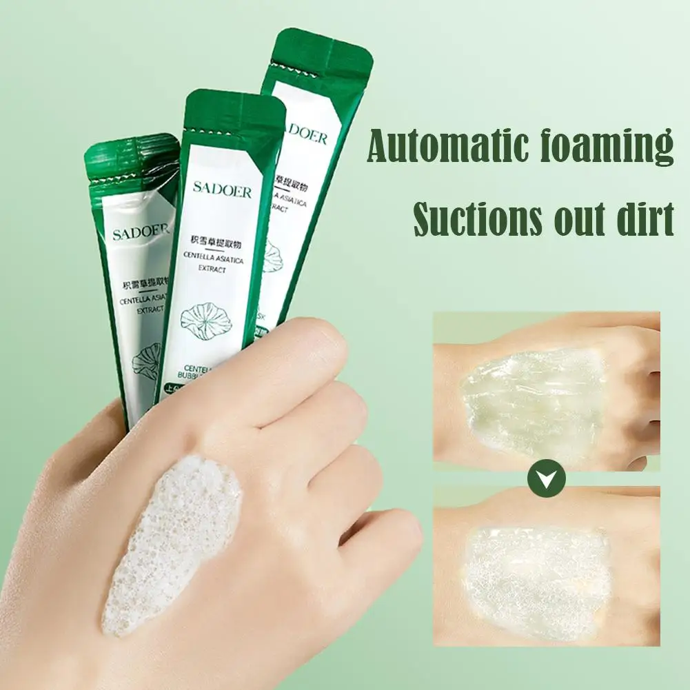 12PCS/BOX Centella Asiatica Bubble Facial Mask - Blackhead Removal Freeze Soothing Shrink Pores Brighten Nourish Skin Care Mask