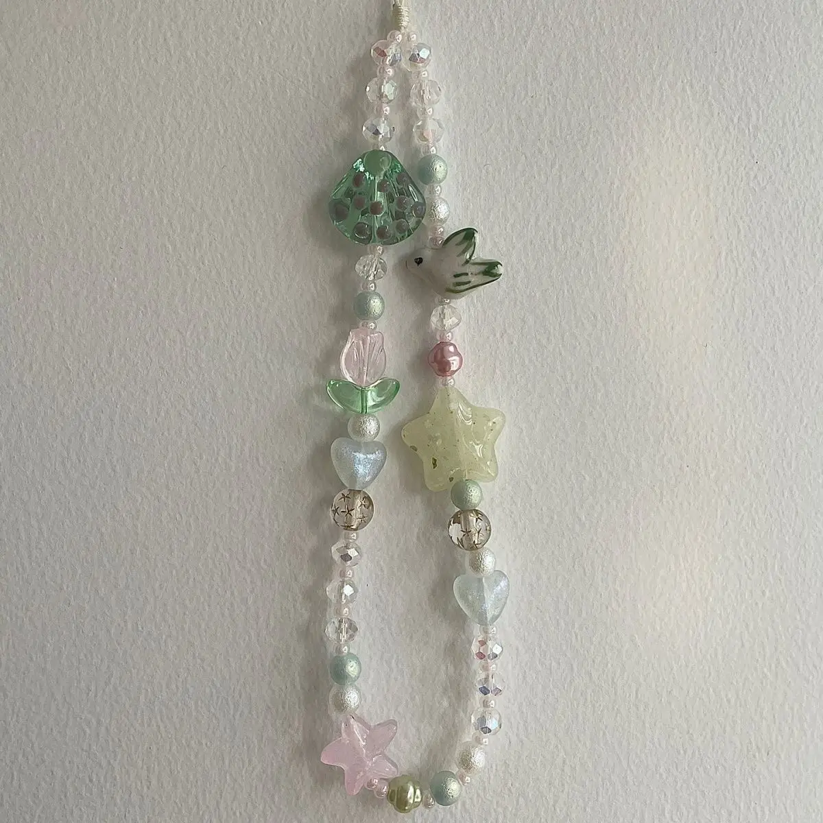 

Винтажный ремешок для телефона с зеленой звездой и защитой от потери, очаровательный милый кулон в виде голубя, ремешок с цветком для девочек, ремешок для мобильного телефона, брелок для ключей, шнур