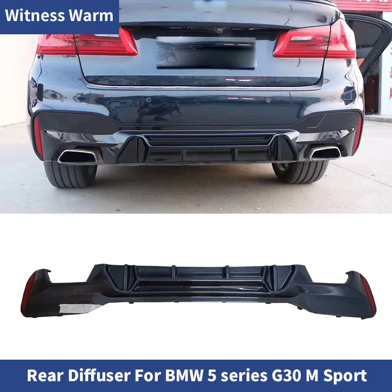 for G30 Rear Diffuser Bumper Lip Spoiler for Bmw 5 Series G30 G31 m Sport Unpainted Frp Carbon Fiber Splitter 16-up