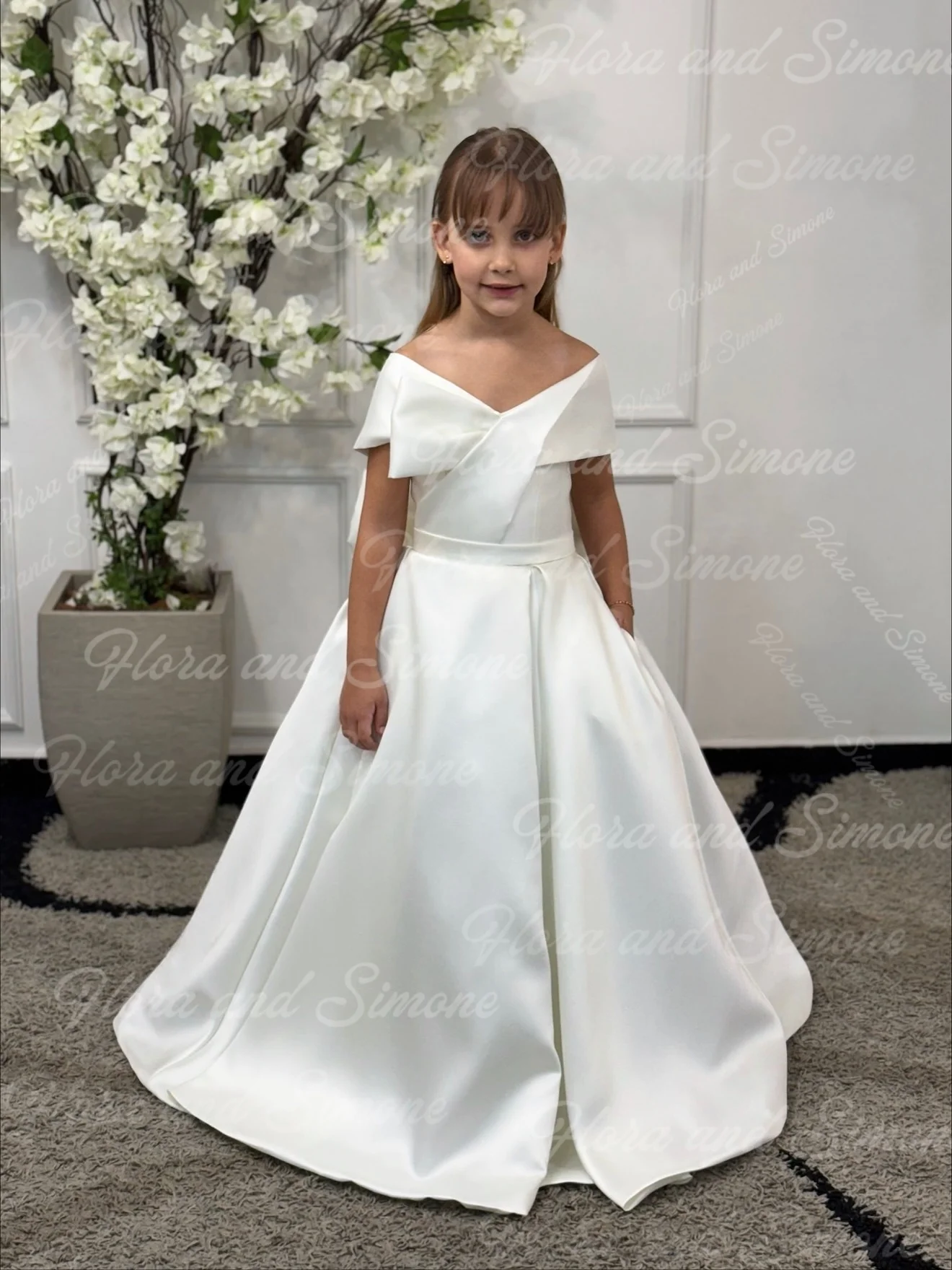 Платье с цветочным узором для девочек с бантом и жемчугом по индивидуальному заказу для свадебных церемоний, официальных приемов, праздничных торжеств, танцевальной вечеринки