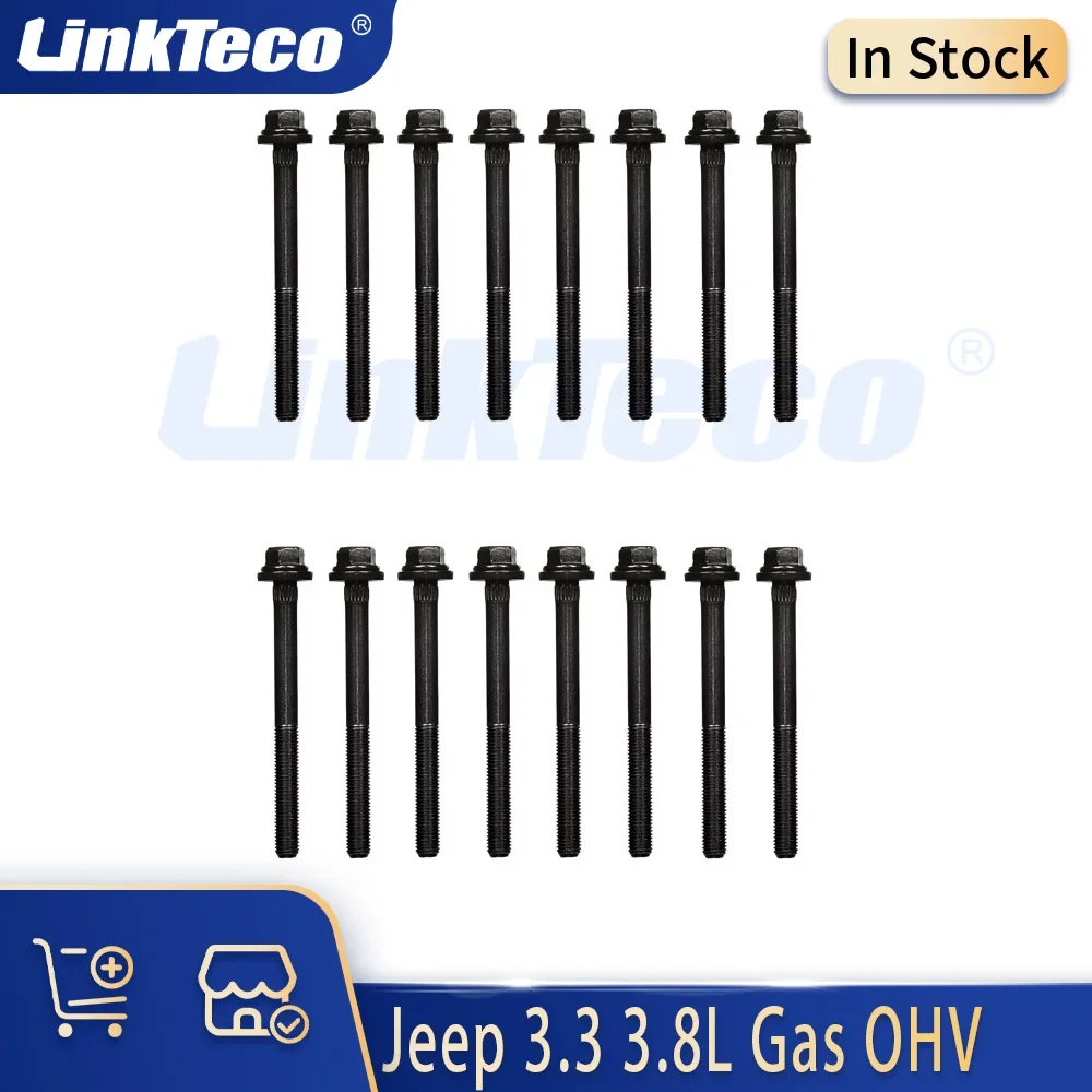 Engine Parts Cylinder Head Bolt Kit Fit 3.8 3.3 L V6 Gas For Jeep Dodge Caravan Grand Caravan Chrysler Plymouth 3.3L 3.8L 99-11