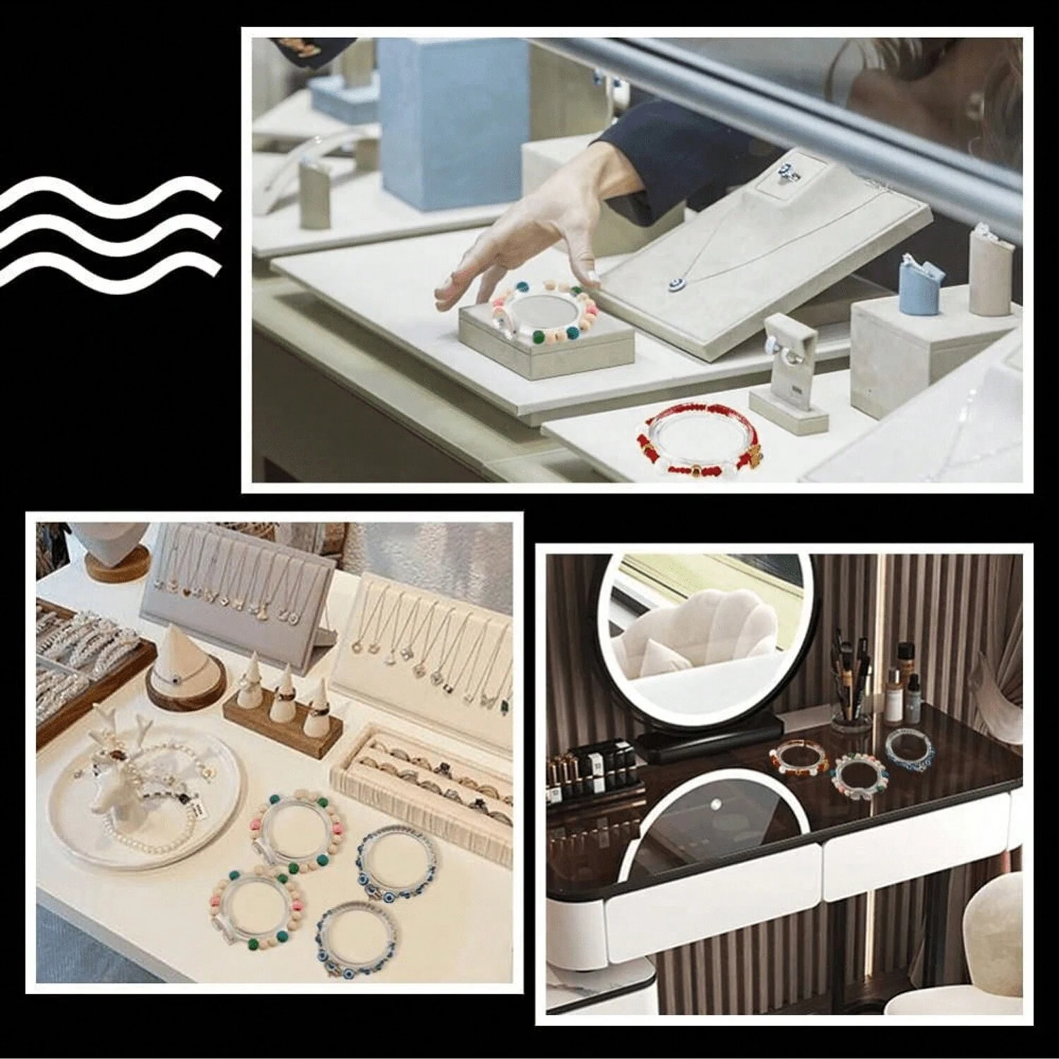5mm 5Pcs Beaded Bracelet Display Stand Clear Acrylic Jewelry Holder Transparent Round Bangle Rack Organizer Display Shelves