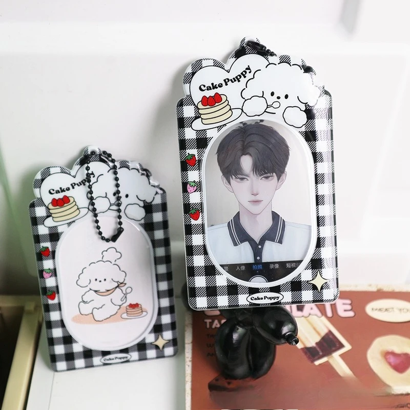 Cute 3 Inch Cartoon Dog Polaroid Photo PVC Card Holder Access Card Work ID Badge Holder Keychain Pendant view 2