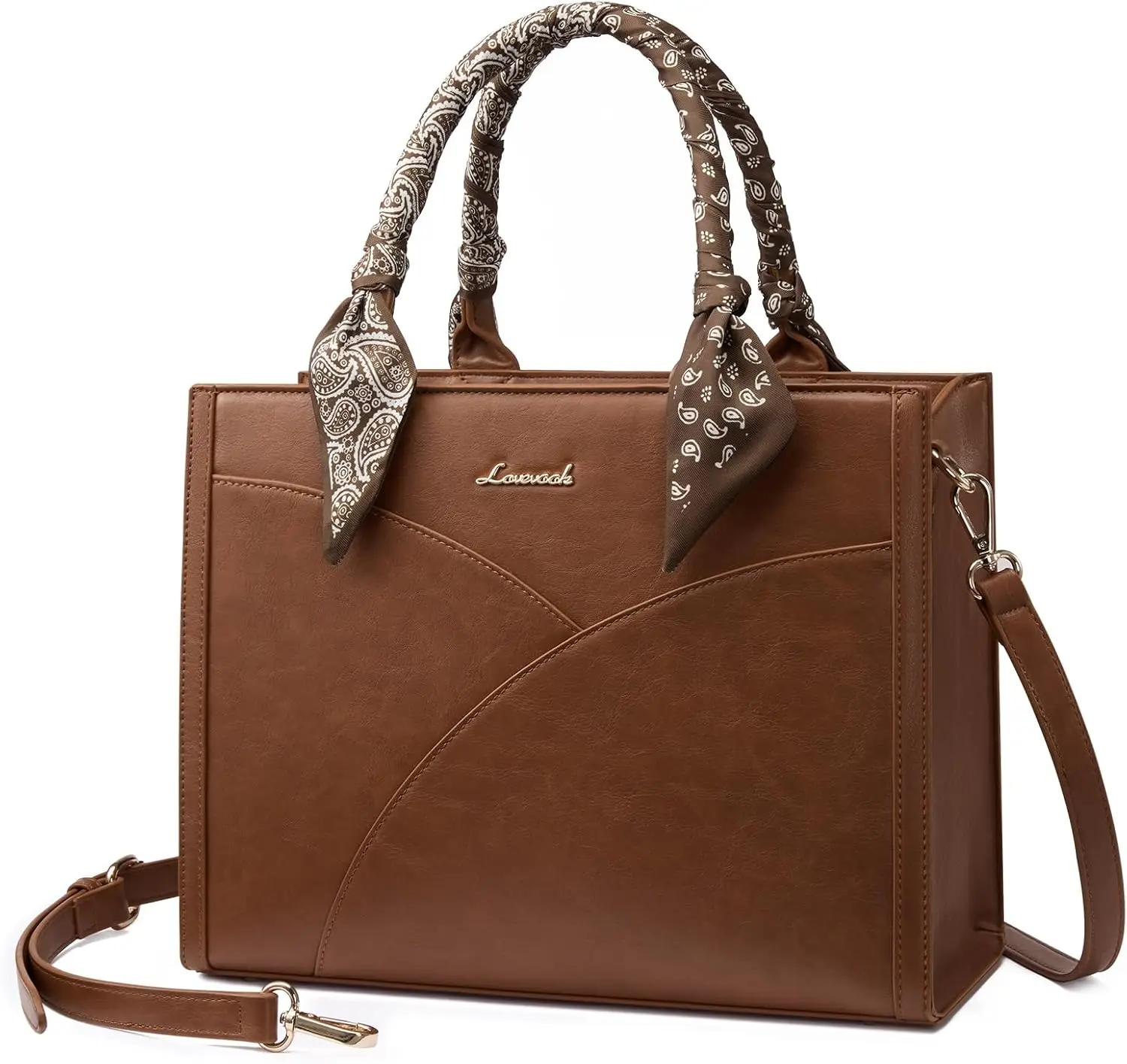 

Medium Purses and Handbags for Women, Satchel Top Handle Bag with Strap, PU Leather Tote Shoulder Purse with Scarf