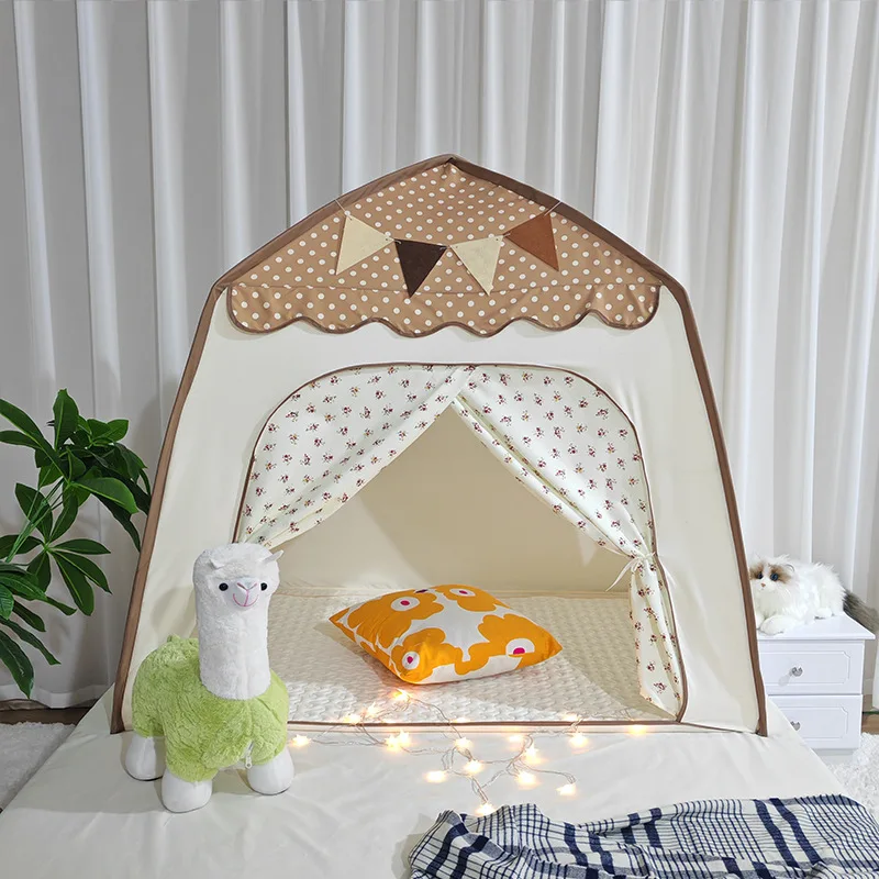 子供ベッドテント子供プレイテントポータブル折りたたみティーピー屋内屋外ドームテントままごとコテージドリームテントベッドの上