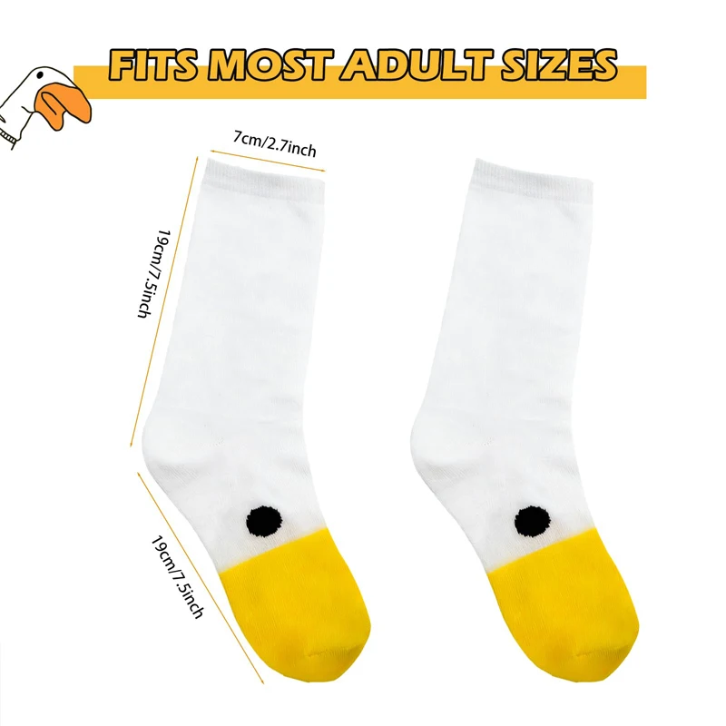 Cartoon Women Socks Funny Cute Creative Socks Happy Duck Crazy Goose Head Socks Cotton Breathable Soft Comfortable Animal Socks