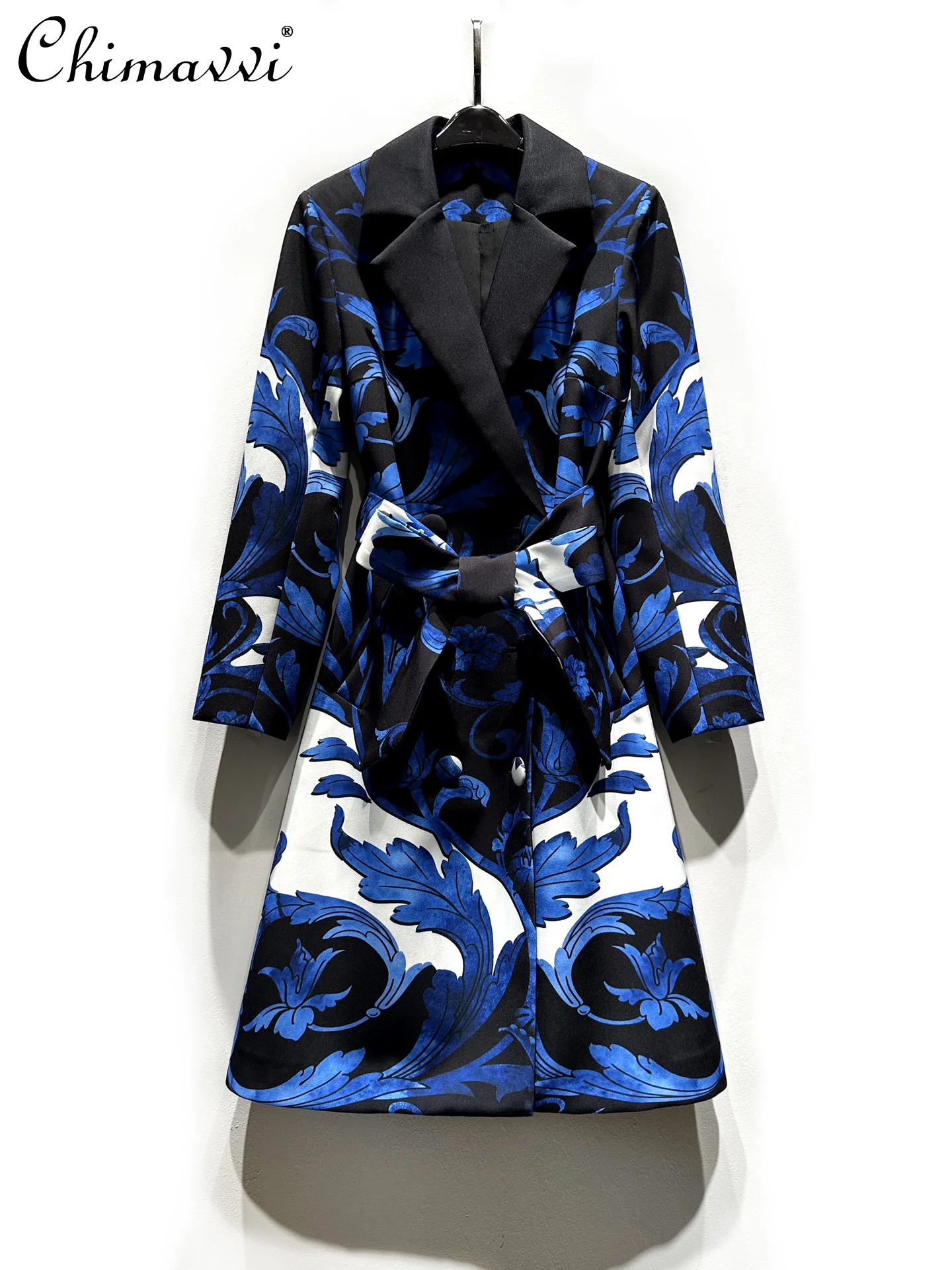 

Облегающий Тренч с завязкой на талии во французском стиле ретро, женский осенне-зимний новый модный тонкий элегантный женский плащ средней длины высокого класса