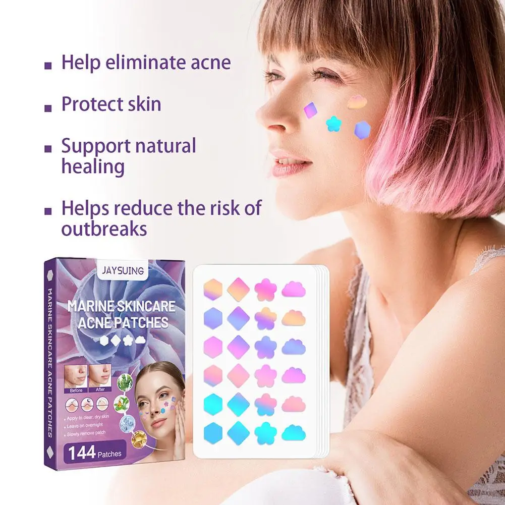 

144pcs Colorful Acne Pimple Spot Scar Treatment Concealer Invisible Anti-inflammatory Skin Care Stickers