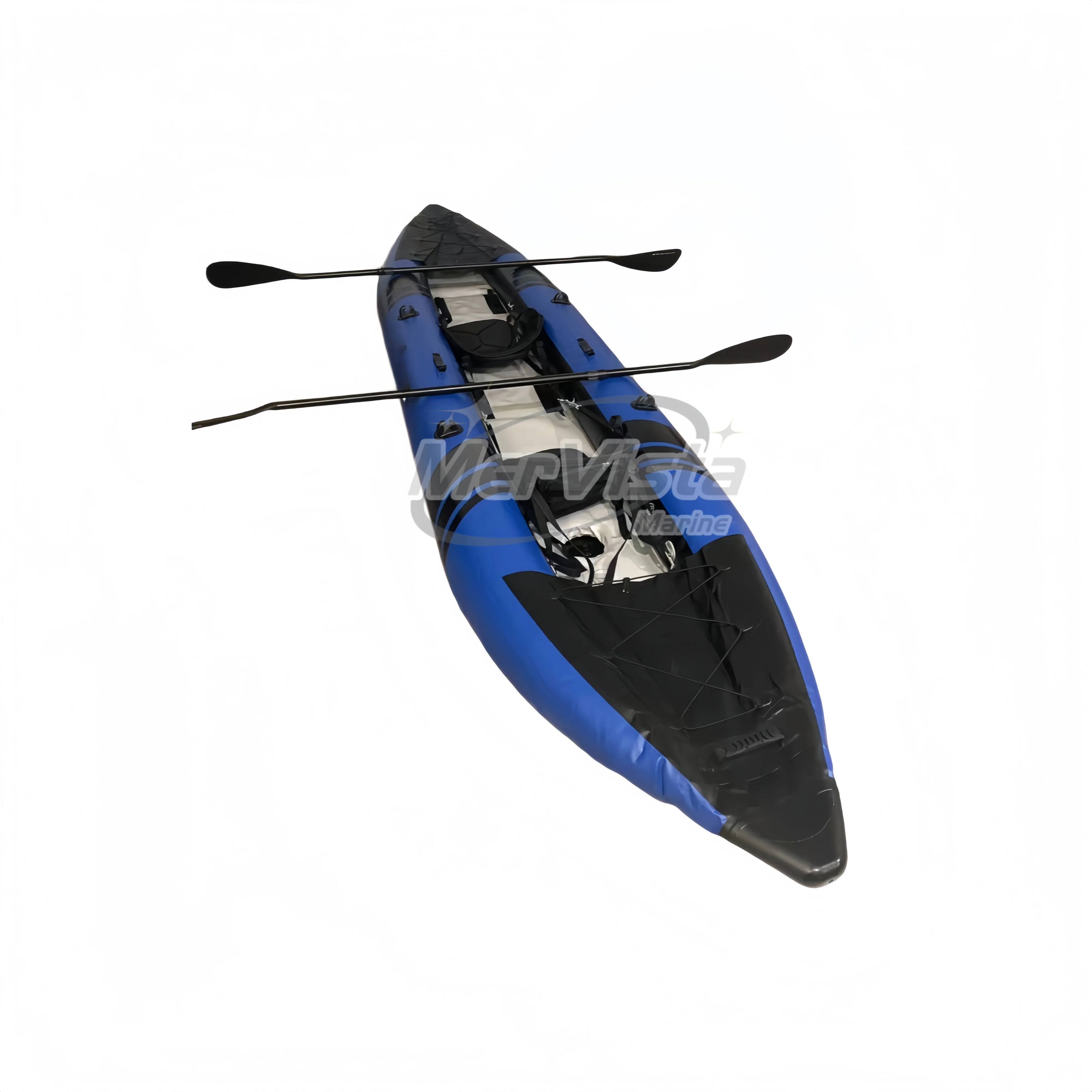 

Premium 420cm Inflatable Double Kayak CE Certified with Two Black Seats for Fishing Fun