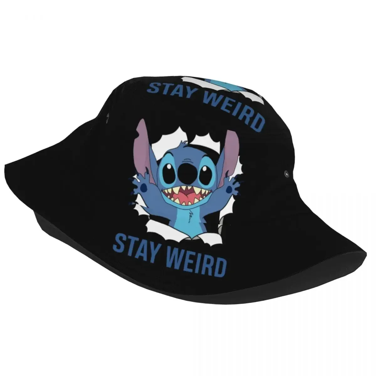 Unisex Bucket Hats Stay Weird Stitch Best Gift For Stitch Lovers Spring Picnic Headwear Outdoor Fishing Hat Bob Dropshipping