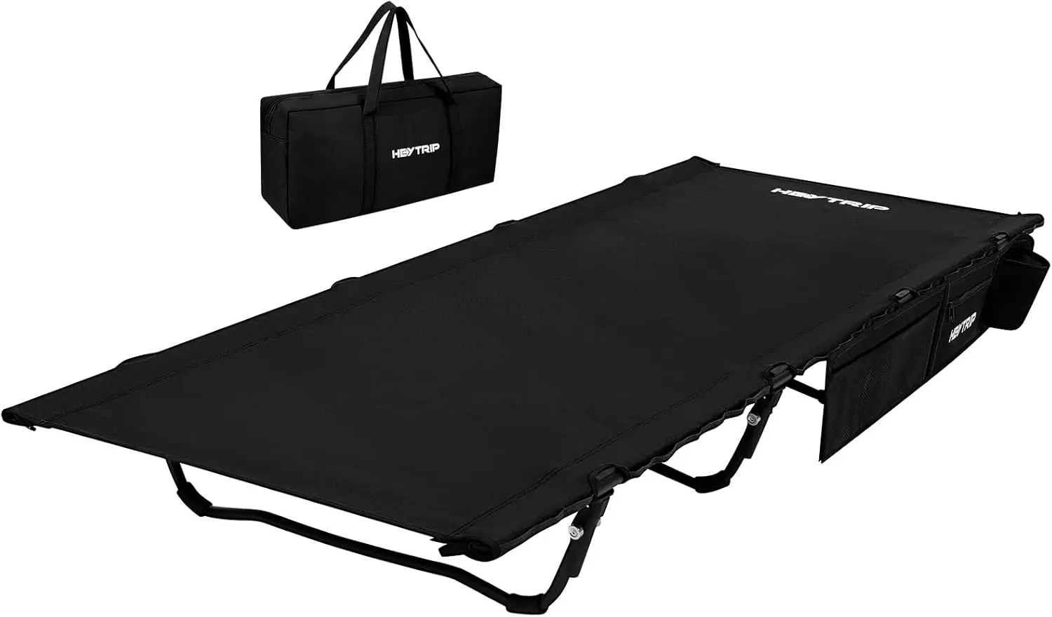 Extra-Wide Camping Cot, Upgrade Sturdy Camping Bed, XXL Cots for Sleeping Support 500lb, Folding Cot with Side Pocket Portable C