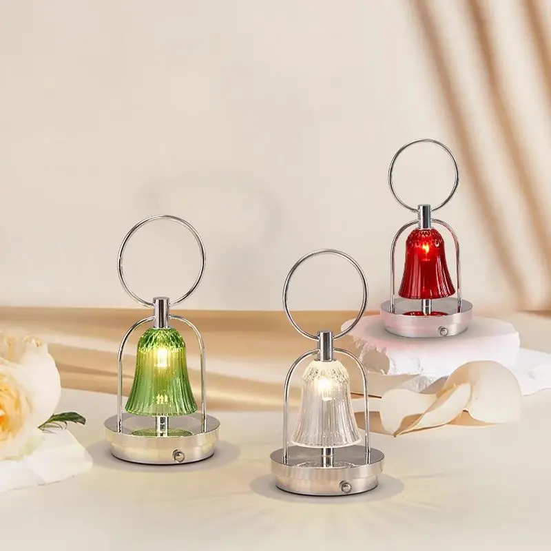 Bell Crystal Lamp Bedhead Atmosphere Nightlight Home Handheld Pendant Desk Lamp