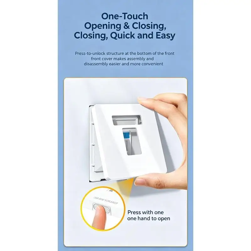 31BA Communication Outlet Wall Plate 86 Type White Plastic Panel With Insert Access for Office Cable Outlet Coverage Daily