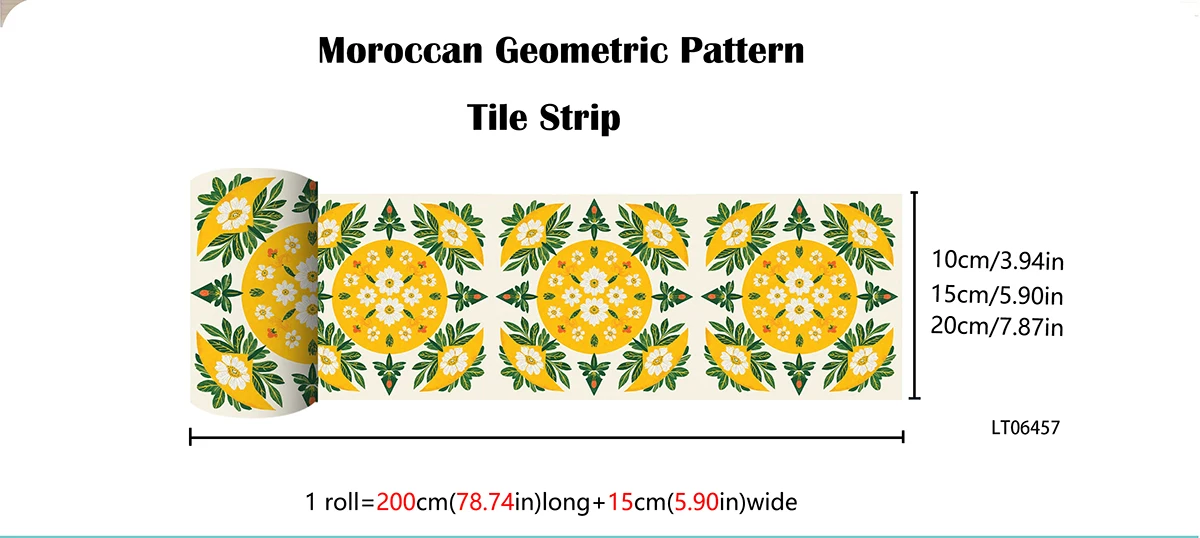 Moroccan Floral Tile Stickers Waterproof Self Adhesive Decals For Kitchen Backsplash Cabinet Stair Skirting Line DIY Home Decor