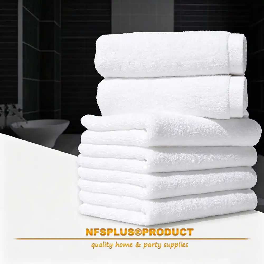 Pure White Bath Towel 100% Cotton Heavyweight 70x140CM Soft Absorbent Skin-Friendly Daily Use For Bathroom Sports Pool Gym Spa