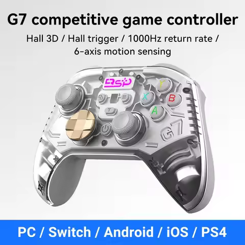 BSP-G7 Wireless Game Controller Hall Joystick Trigger Six Axis Body Vibrate Sensation Compatible PC/Switch/iOS/Android/PS4