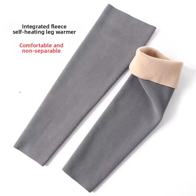 

Зимние удлиненные греющие гетры до колена из немецкого бархата с флисовой подкладкой, теплые длинные наколенники для путешествий