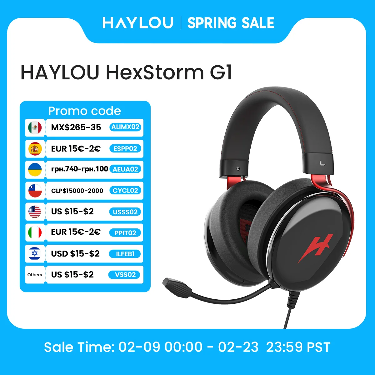 HAYLOU HexStorm G1 Wired Gaming Headphone 7.1 Surround Sound 50mm