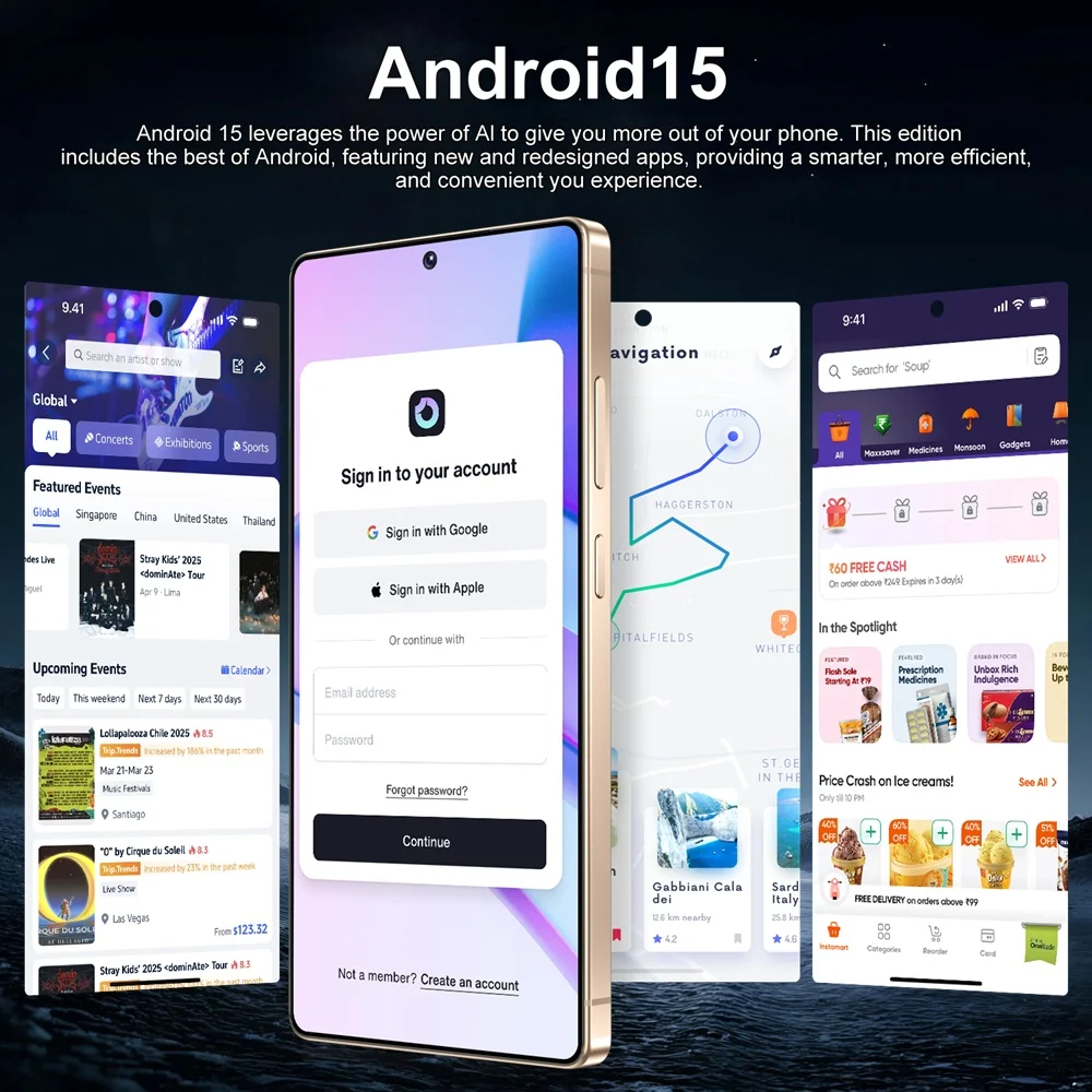 K-Touch Smartphone For S26 Ultra 5G Cell Phone 7.3 Inch 7800mAh Battery Mobile Phones Full Display Android 48MP Camera 22GB RAM 2TB ROM Face ID 5G Dual SIM Unlocked Android 15 Cell Phone with FM Radio GPS